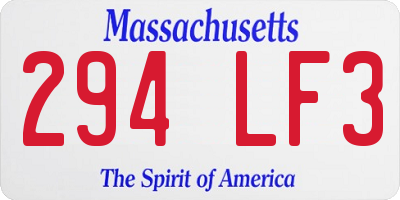 MA license plate 294LF3