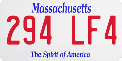 MA license plate 294LF4