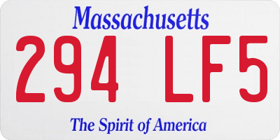 MA license plate 294LF5