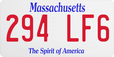MA license plate 294LF6