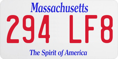 MA license plate 294LF8