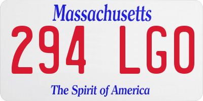 MA license plate 294LG0