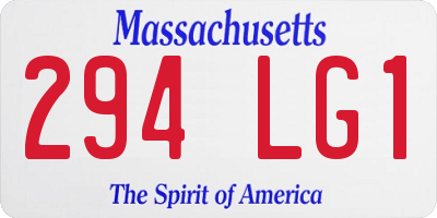 MA license plate 294LG1