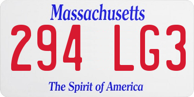 MA license plate 294LG3