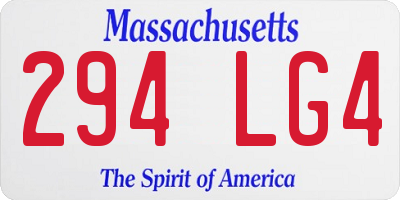 MA license plate 294LG4