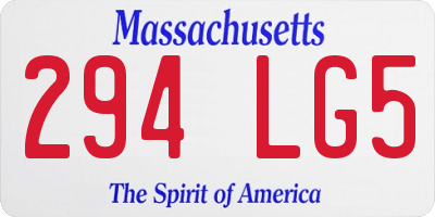 MA license plate 294LG5