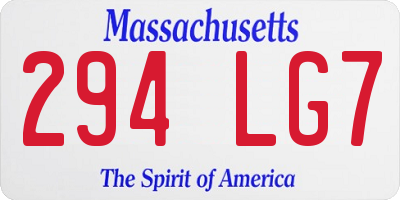 MA license plate 294LG7