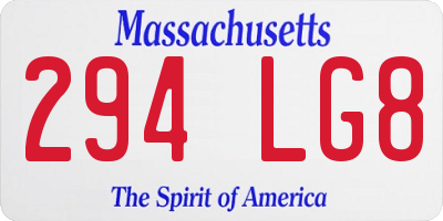 MA license plate 294LG8