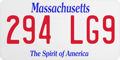 MA license plate 294LG9
