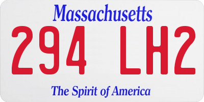 MA license plate 294LH2