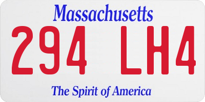 MA license plate 294LH4