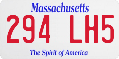 MA license plate 294LH5