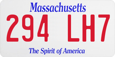MA license plate 294LH7