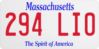 MA license plate 294LI0