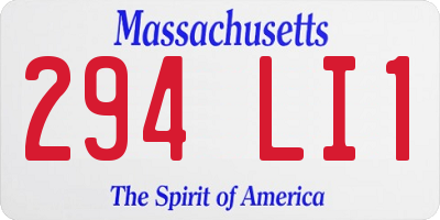 MA license plate 294LI1