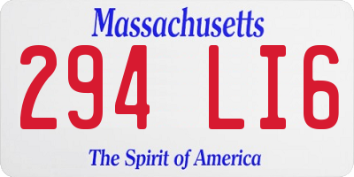 MA license plate 294LI6