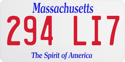 MA license plate 294LI7