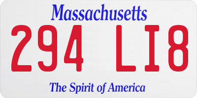 MA license plate 294LI8