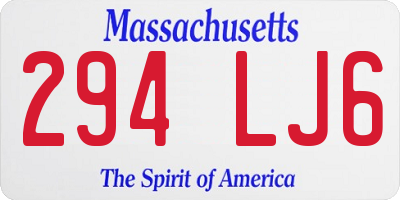 MA license plate 294LJ6