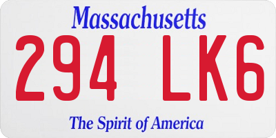 MA license plate 294LK6