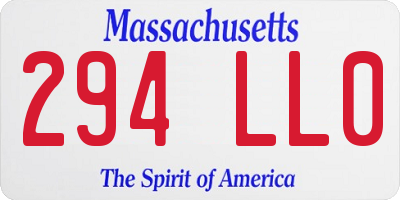 MA license plate 294LL0