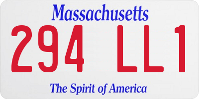 MA license plate 294LL1