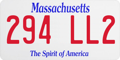 MA license plate 294LL2