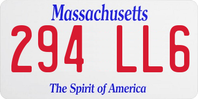 MA license plate 294LL6