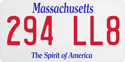 MA license plate 294LL8