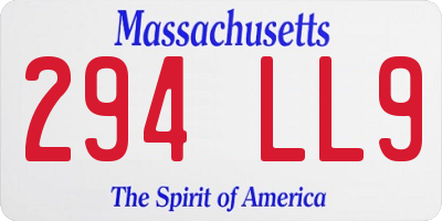 MA license plate 294LL9