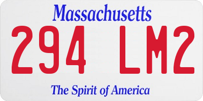 MA license plate 294LM2