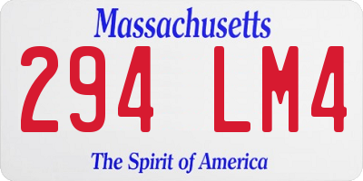 MA license plate 294LM4