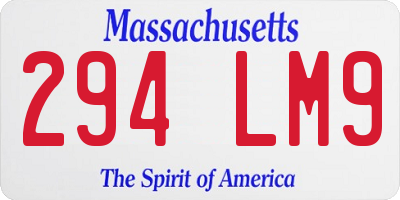 MA license plate 294LM9