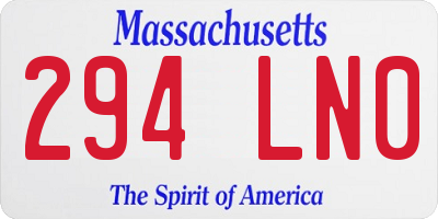 MA license plate 294LN0