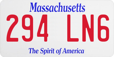 MA license plate 294LN6