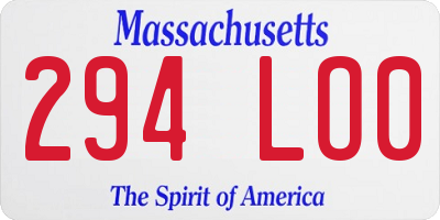 MA license plate 294LO0