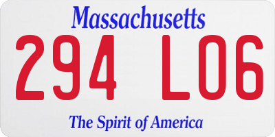 MA license plate 294LO6