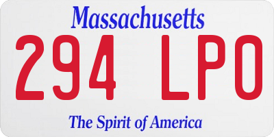 MA license plate 294LP0
