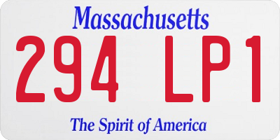 MA license plate 294LP1