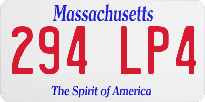 MA license plate 294LP4