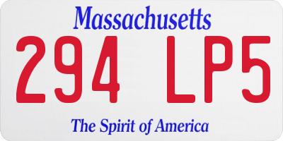 MA license plate 294LP5