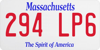 MA license plate 294LP6