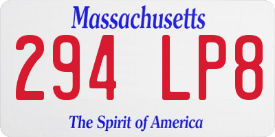 MA license plate 294LP8
