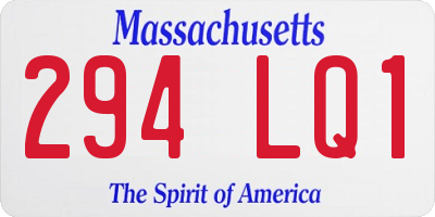 MA license plate 294LQ1