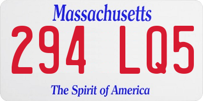 MA license plate 294LQ5