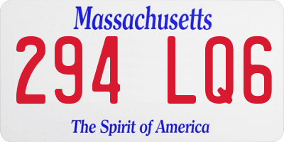 MA license plate 294LQ6