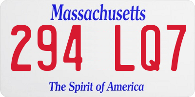 MA license plate 294LQ7