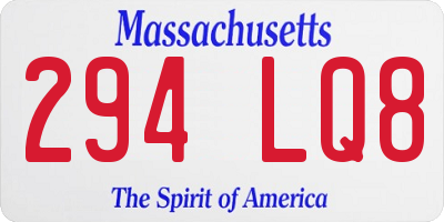 MA license plate 294LQ8