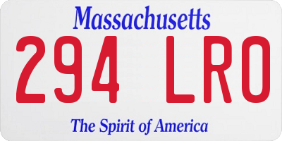 MA license plate 294LR0
