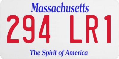 MA license plate 294LR1